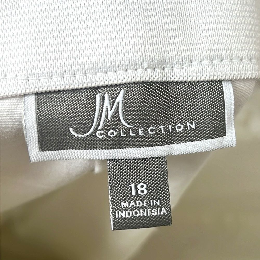JM Collection White Capri Pants Size 18 NWT Rhinestone Details Pockets - Picture 7 of 11